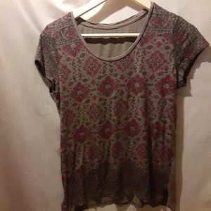 Lucky Brand Womens Top Geometric Print Tee T Shirt